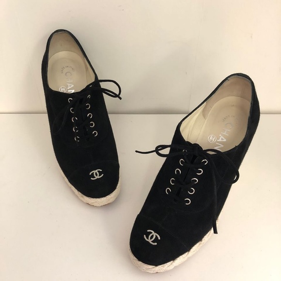 CHANEL Shoes -  CHANEL Black Wedges #8888